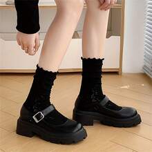 8 Paar Socken für Frauen, japanischer und koreanischer Stil, Frühling und Sommer einfarbige retroholische atmungsaktive Mesh-Socken für Frauen, Herbst Mittellang Plüsch-Socken für Frauen, japanische lose Spitzen-Socken Ins (1/4/8 Paare)