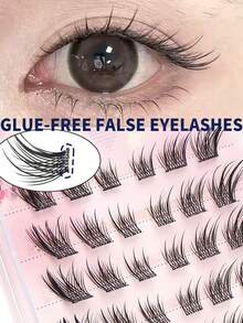 60 pezzi di extension per ciglie riutilizzabili, senza bisogno di colla, facili da applicare, effetto di ingrandimento istantaneo degli occhi, design segmentato per il fai-da-te, per creare occhi personalizzati stile volpe/anime, ciglie singole fatte a mano, aspetto naturale, leggere, fai-da-te, durevoli, adatte per feste, ciglie ispirate agli anime