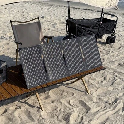 40-100W Portable Solar Panels, Foldable Solar Panel Charger For Portable Power Station, 23.5% High Efficiency, DC 18V Output, USB 3.0 And Type-C Ports For Camping Van RV Trip