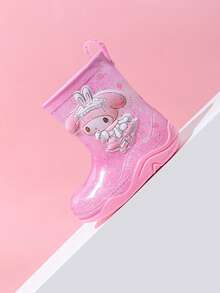 Sanrio Kuromi & My Melody 水晶雨靴，可爱卡通防水防滑中筒雨靴