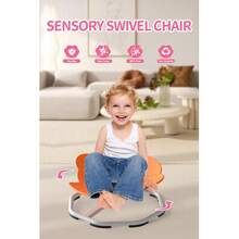 Children's Exercise Rotating Toy, Children's Rotating Chair, Birthday Gift BodyCoordination Training Chair, NonSlip Sensory Toys 360° SpinningChair For Kids Aged,4-12, Improving Kids PhysicalFitness - Orange - View 3