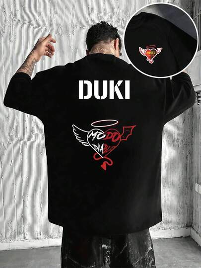 Duki Graphic Print T-Shirt, Premium Cotton Blend With Double-Sided Print, Durable, Oversized, Modern, Everyday Wear – A Fall Must-Have