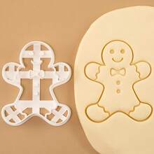 4pcs Gingerbread Man Stamp Mold Cartoon Christmas Stamp Mold Embossing Tool Fondant Baking Cookie Cutter - White - View 12