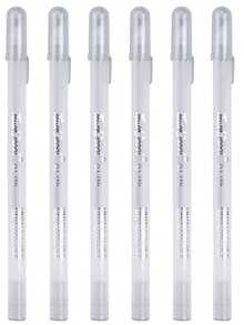 24/12/10 支白色荧光笔凝胶笔，适合艺术家/黑纸的素描标记凝胶笔，绘画设计插画艺术用品 - 白色 - 查看 22