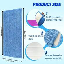 6 Pack Mop Pads Compatible With Rejuvenate Click N Clean Spray Mop Reusable Microfiber Pads Replacement For Rejuvenate Microfiber Mop Washable Mop Refill For Floor Cleaning Without Handle - White - View 2