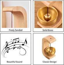 Log Wind Wind Chime - Door Chime, Wind Chime, Door Bell, Household Door Chime, Shopkeeper Open Door Chime, Magnetic Door Chime, Suitable For Door, Wall, Shop, Closet Decoration, This Door Chime Is Made Of Solid Wood Hanging And High Quality Brass, Which Brings You Elegant Texture And Visual Enjoyment. The Door Knob Bell Emits Healing Tones That Are Pleasant And Soothing. Each Ring Of The Bell Brings You A Feeling Of Relaxation And Calmness, Creating A Peaceful And Pleasant Atmosphere For You. - 黃色 - 查看 3
