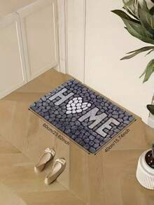1 Pc Welcome Mat, Vintage Simulated Litho, Polyester Fiber Rug, Lightweight Stain-Resistant Door Mat, Wear-Resistant And Durable, Suitable For Living Room, Kitchen, Dining Room, Entrance Area Rug, Home Decoration Rug, Holiday Decoration Rug
