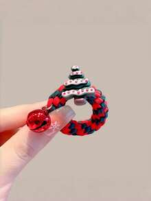 Elastico per capelli intrecciato natalizio, corde per capelli ad alta elasticità, accessori per capelli natalizi, elastici morbidi ed elastici per legare i capelli con fasce in gomma ad alta elasticità sulla parte posteriore della testa, accessori per capelli natalizi, accessori per creare atmosfera natalizia, regali di Natale, accessori per vestirsi per eventi e feste di Natale