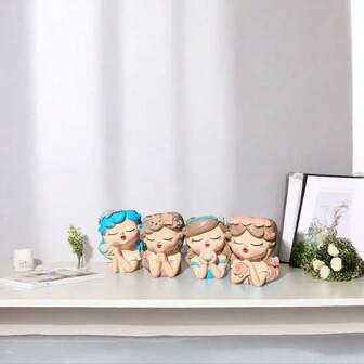 童话树脂花盆，少女风格，书桌、阳台、办公室家居装饰，多肉植物花盆，花瓶，植物爱好者的创意艺术品