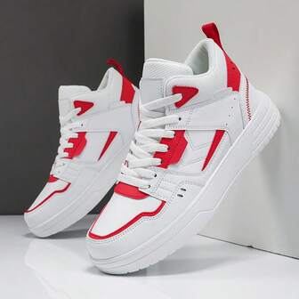 新款男士系带高帮透气休闲鞋，MD耐磨鞋底，时尚轻便百搭休闲运动鞋