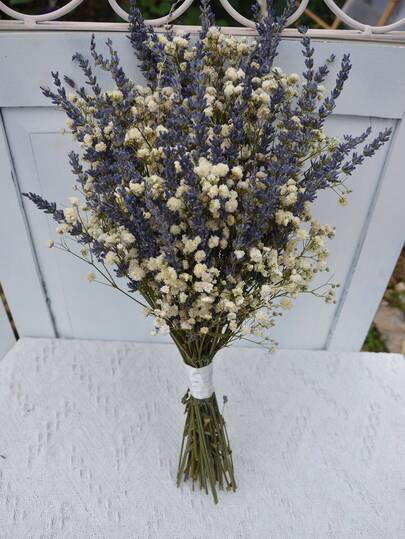 1 Bouquet Mixed With Breath, Gypsophila, Bunny Tails, And Gem Grass, Natural Floral Bouquet For Vase, Wedding, Bridal Bouquet, Home/Office Decor, Party