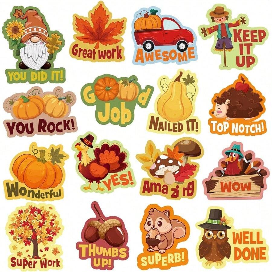 400 Pieces Stickers Teacher Reward Stickers Winter Motivational Positive Kindness Labels Cute Holiday Xmas Animal Sticker Homework Tests Assignments Classroom