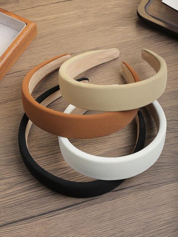 4pcs Autumn/Winter Millerand Color Wide Sponge Headbands, Versatile Headwear For Daily Wear And Face Washing