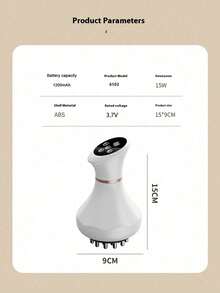 无线手持电动刮痧仪，全身适用电疗经络刷，符合人体工学设计，USB充电，9档强度可调，带加热底座，适用于腿部、腹部、颈肩按摩，帮助放松肌肉，是家庭使用的理想礼物，也是理想的节日礼品。