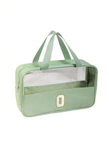 2/1pc Multi-Layer Shell Shaped Makeup Bag, Letter Print Cosmetic Organizer Bag, Portable Leather Waterproof Makeup Pouch, Makeup Storage Bag, Travel Cosmetic Bag, Makeup Organizer, Travel Toiletry Accessories, Bridesmaid Gift, Gift For Her