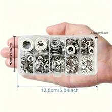 80 Stücke Edelstahl Unterlegscheiben Sortiment Set, geeignet für Heimdekoration, Fabrikreparaturen, Küchen, Geschäfte und Außenbauarbeiten - Verschiedenfarbig - Übersicht 5