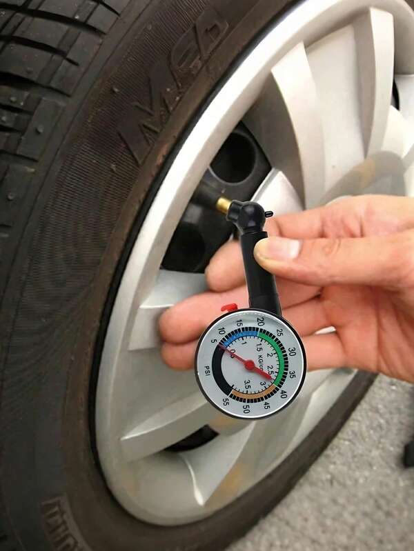 Manómetro de presión de neumáticos mecánico de alta precisión - Esfera analógica con PSI y KG/Cm², válvula de liberación incorporada, Body de plástico PET duradero, diseño compacto para automóviles, SUV, camiones, motocicletas y bicicletas, sin batería requerida