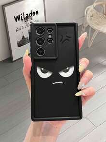 Expression 1pc Minimalist Angry Face Pattern Thick Shockproof Protective Phone Case, Compatible With Iphone 17/17 Pro/17 Pro Max/17 Air/16/11/16 Pro/16 Plus/16 Pro Max/16e/15 Pro Max/13/14/12/11/7G/8P, Galaxy, Redmi, Transsion, Vivo, HONOR, Realme