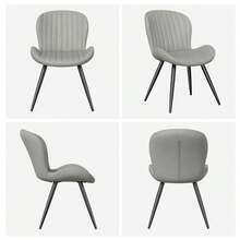 Nalupatio Set Of 2 Dining Chairs, Modern Dining Room Chairs Comfy Backrest Thick Upholstered Kitchen Chairs 19IN Height With Metal Legs Grey, Suitable For Dining Room, Living Room, Study Room - Màu Xám nhạt - Xem 5