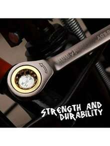 1pc 819mm Metric Ratchet Wrench, 72-Tooth Chrome Vanadium Steel Ratchet Combination Wrench With Organizer