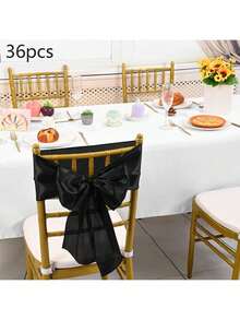 36 buah Pita Kursi Satin, Cocok untuk Pernikahan, Pesta, Resepsi, Acara, Perjamuan, Hotel, Dekorasi Kursi Natal (Champagne 7"X108") - MultiWarna - View 16