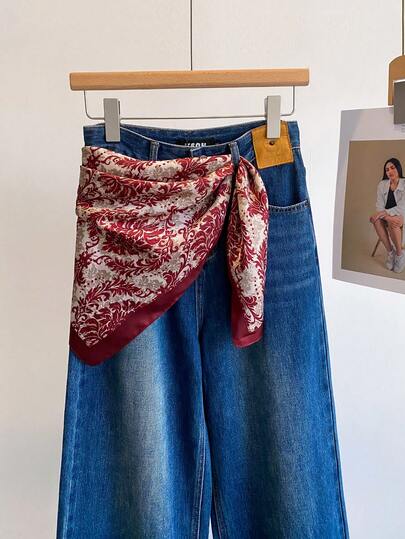 1 Peça Lenço de Seda Bordô Feminino, Lenço Quadrado de 70cm, Lenço de Cabeça Estilo Casual Europeu e Americano, Lenço Decorativo para o Pescoço, Presente de Festa