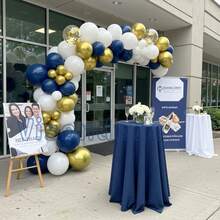 104pcs Navy Blue Balloon Garland Kit - Blue & White Balloons With Gold & Star Foil Balloons - Perfect For Blue Themed Parties & Celebrations For Boys, Girls, Kids, Babies, Baby Shower, Gender Reveal, Wedding, Birthday, Room, Party Decorations