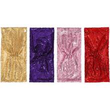 Gold Sequin Chair Sashes With Bow For Folding Chairs, Party Wedding Reception Decorations, 20 PCS - Red - View 8