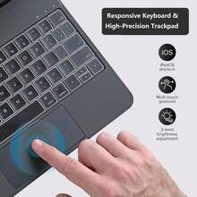 JESWO Magic Keyboard para iPad Air 11'' 6a M2 2024 y M3 2025\/iPad Air 10.9'' 4a 5a\/iPad Pro 11'' 1a 2a 3a 4a con Magnetismo, Funda Teclado Multitáctil y Retroiluminación, Ultraligero 538g - albaricoque - Ver 4