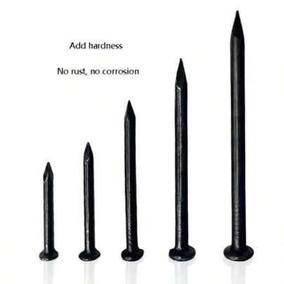 Household Handyman Black Carbon Steel Reinforced Concrete Nails + Woodworking Nails, Pointed For Cement & Masonr