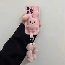 Cute Plush Rabbit Phone Case With Wristband, Compatible With IPhone 17 Pro Max/ 17 Pro/ 17, 16 Pro Max/ 16 Pro/ 16, 15 Pro Max/ 15 Pro/ 14, New 13 Pro Max, High-End 13 Pro, Autumn/Winter
