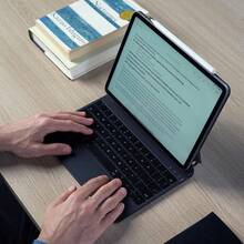JESWO Magic Keyboard para iPad Air 11'' 6a M2 2024 y M3 2025\/iPad Air 10.9'' 4a 5a\/iPad Pro 11'' 1a 2a 3a 4a con Magnetismo, Funda Teclado Multitáctil y Retroiluminación, Ultraligero 538g - albaricoque - Ver 5
