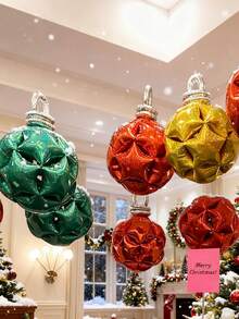 20/60 pezzi Set di palloncini natalizi laser - Palloncini a stella olografici rossi/oro/verdi da 18" + Palloncini a forma di "0" in foil, ideali per decorazioni natalizie, decorazioni interne/esterne, Capodanno, decorazioni per la stanza del 2026, feste di compleanno e altri eventi e vacanze a tema