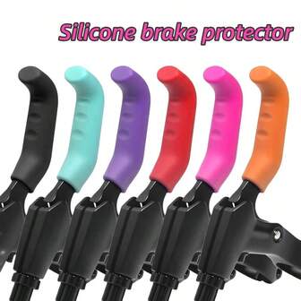 2 件硅胶自行车防滑防震刹车杆套适用于山地公路 BMX 自行车，舒适的骑行配件易于安装