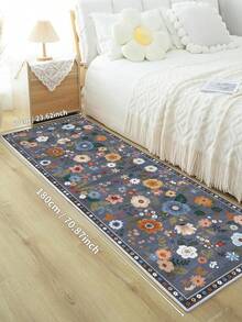 1 pieza Alfombra rosa, estilo floral, alfombra de pasillo, 850g/m² lavable a máquina, decoración del hogar, sala de estar, cocinas, pasillos, dormitorio, comedor, oficina, para todas las estaciones