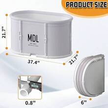 Foldable Bathtub Adults, Large Portable Installation - Bathtub Outdoor Freestanding Bath Tub Family Standing SPA Soaking Tub Bathroom SPA Shower Stall, 37.5''x 22''x 22''