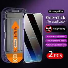 Bộ 2 miếng dán màn hình cường lực chống nhìn trộm, tương thích với Apple dòng 11/12/13/14/15/16/17. - màu đen - Xem 19