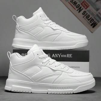 Nuevos zapatos casuales deportivos de exterior de caña alta con cordones para hombres, suela resistente al desgaste MD, zapatillas casuales ligeras y versátiles de moda