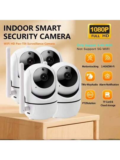 1/2/ 1080P Wireless Security Camera, 2.4G WiFi, Night Vision, Two Way Audio, 355° Panoramic View, Home, Baby Room, Elderly USB Powered, Indoor/Outdoor Surveillance Camera