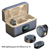 Professional Wireless Lavalier Microphone For Smartphone, Plug-Play Wireless Microphone With Digital Charging Case For Video/Audio Recording, Clip On Lapel Mic With Magnetism For Interview/Vlog/Teaching (Random Shipment Of New And Old Models) - Black-beige - View 8