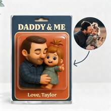 Customized Photo Dad And Child Acrylic Block Figurine, Father's Day Gift - Multicolor - View 3