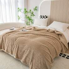 Valentine's Day Decor Gift 1pc Blanket Comfortable Vintage Style Blanket - Plush, Warm Choice For Sofa And Chair, Striped Pattern, Machine Washable, Polyester Blend, Comfortable All Seasons, Chair/Bed Cover | Soft Blanket | Polyester Blend, Accessory Air Conditioning Blanket - Camel - View 5