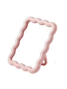 1 件盒装高清玻璃波浪化妆镜，带可调节支架 - 适合梳妆台、波浪设计、美容爱好者装饰、桌面或壁挂