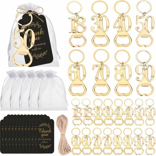 10/30 Stück Neueste Geburtstags-Flaschenöffner, geeignet für 13, 15, 16, 18, 21, 30, 40, 50, 60, 65, 70, 75, 80, 85, 90 Geburtstagsfeiern oder Jahrestags-Hochzeitsfeste, Geburtstagsgeschenke, Souvenir-Dekorationen