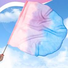 - Juego de 2 banderas de alabanza de 32 pulgadas con barra escalable para nios, semicrculo, alabanza, iglesia, banderas para adoracin, baile, prctica al aire ltima intervensin - Rosa púrpura azul - Ver 5