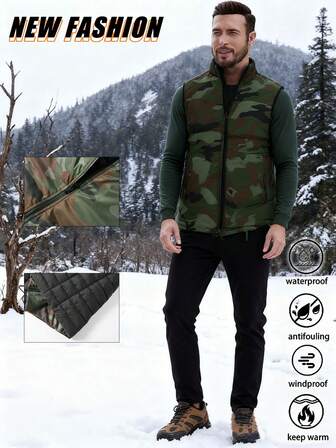 Men's Outdoor Vest Jacket, Reversible, Changeable Style, Suitable For Daily, Sports, Hiking, Autumn/Winter
