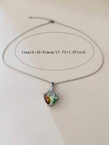 1pc Colorful Heart & Tree Of Life Cremation Urn Necklace Pendant, Women's Casual Jewelry Accessory, Comes With Brand Box
