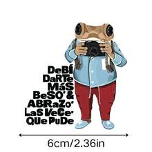 1pc/3pcs Frog Photographer Vinyl Sticker - Waterproof & Durable, Suitable For Car, Laptop, Phone, Fridge, Toolbox, Luggage - Funny Bilingual Design With Camera Gear Pattern - Multicolor - View 3