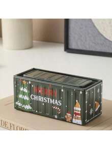 Contenedor de metal mini de 11,5 cm de largo, caja de almacenamiento de estilo industrial retro para oficina, organizador de hogar creativo