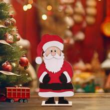 1 Set Wooden Of Table Desk Top Wooden Sign Designed With Santas And Elk,Rustic Ornaments For Xmas Home, Hotel, Shop, Bar, Market Decor Best Gifts Home Decor Christmas Decorations Room Decor Christmas Winter